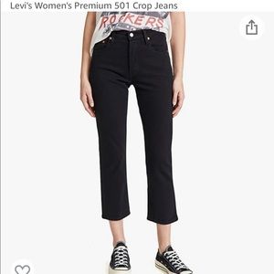Levi’s Women’s Premium 501 Crop Jeans in Black
